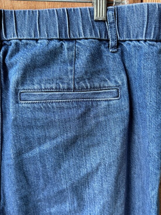 NWT GAP Blue Denim Pleated Wide Leg Jeans in Women's 32/14 Petite - Picture 9 of 10